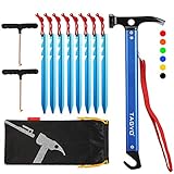 TAGVO Multifunktions Camping Hammer, Multifunktions Outdoor High Carbon Stahl Camping Hammer Zelt...