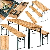 tectake® Bierzeltgarnitur klappbar, Biertisch Klapptisch mit 2X Bierbank, Gartenmöbel Set, Camping...