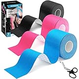 Kinesiotapes,Kinesiologie Tape,5m x 5cm Wasserfest & Elastisch Hautfreundlich Kinesio Tapes,Physio...