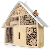 WILDLIFE HOME Insektenhotel - Naturbelassen & Wetterfest, Insektenhaus aus Naturholz für Bienen,...