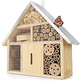 WILDLIFE HOME Insektenhotel - Naturbelassen & Wetterfest, Insektenhaus aus Naturholz für Bienen,...