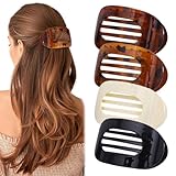 Haarklammern für Damen, Französisches Haarspangen Damen,4 Stück Haarklammer Flache Oval...
