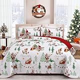 WONGS BEDDING Tagesdecke 240x260 Weihnachts Bettüberwurf Steppdecke Doppelbett Gesteppt Mikrofaser...