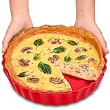 Tarteform aus Keramik 28 cm - Hoher Rand - Mit Antihaftbeschichtung - Kratz- und Schnittfest -...