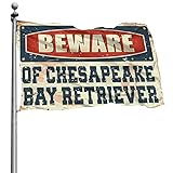 Flaggen für Zimmer, Teenager, Vorsicht vor Chesapeake Bay Retriever, Raumbanner (Größe: 30 x 45...