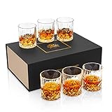 KANARS Whisky Gläser, Bleifrei Kristallgläser, 6-teiliges Whiskey Glas, Luxuriös Geschenk, 300ml