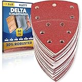 S&R Klett-Schleifpapier Set 105x152 mm (93x93x93 mm) – 60-teilig für Delta- & Dreieckschleifer:...