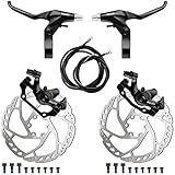 RUJOI Fahrrad-Scheibenbremsen-Kit, Vorder- und Hinterradsattel aus Aluminium, Fahrradbremshebel aus...