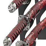 Epic Swords Samuraischwert Set Red Dragon Katana Wakizashi Tanto mit Schwertständer und Zubehör