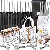 30-teiliges Lockpicking Set mit 3 Transparenten Übungsschlössern + Dietrich-Set in...