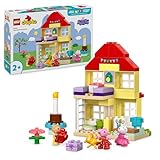LEGO DUPLO Peppa Wutz Geburtstagshaus: kreatives Spielzeug mit 3 Figuren, Spielzeughaus zum Bauen...