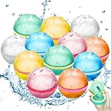 12 Wasserbomben Wiederverwendbar, Wasserbomben Selbstschließend Wiederbefüllbare Wasserbomben...