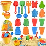 Sotodik 19 Stück Sandspielzeug Set, Reise Sandspielzeug mit Faltbarer Eimer Kinder, Sandkasten...