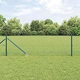 Metallzaun, Zaun mit Pfosten Grün 0,5 x 10 m Stahl Beetzaun für den Garten, Sicherheitszaun