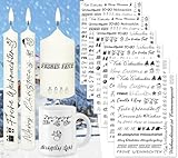 Tixlux 6 PCS Kerzentattoo Weihnachten (200+ Muster), Wassertransferdruck | Wasserschiebefolie kerzen...