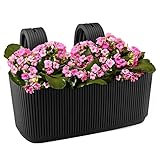 Konzept 11 Blumenkasten Balkon mit Halterung Anthtrazit 21x29x19cm Balkonkasten zum Einhängen,...