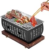 Japanischer Stil, Aluminiumlegierung, tragbarer Holzkohlegrill mit Gitterrost, Mini-Grill,...