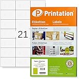 Printation Etiketten Selbstklebend 70 x 42,3 mm - 525 Adressetiketten Selbstklebend Internetmarke,...