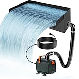 Wasserfall Teich für Gartenteich, 20cm Teichwasserfall Set Edelstahl mit 35W 2000 L/H Teichpumpe,...