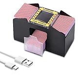 YUNYODA Automatischer Kartenmischer für 1-4 Decks, USB/ Batteriebetrieben Kartenmischmaschine...