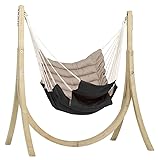 AMAZONAS XXL Set Hängesessel California Sand + Gestell Taurus | weich gepolstert mit Fußablage |...