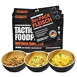 Tactical Foodpack 3er Set - 3 Gefriergetrocknete Mahlzeit (mit Fleisch) für Camping, Survival...