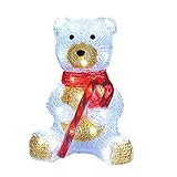 DEUBA® LED Acryl Figur Teddy Außen Innen 25cm Groß Weihnachten Weihnachtsdeko Eisbär beleuchtet...