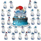 Smurfs Tortendeko Set, 25 Stück Schlümpfe Kuchen Deko, Geburtstag Tortendeko, Cartoon...