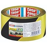 tesa Signal Markierungsklebeband UNIVERSAL - selbstklebendes Warnband zur permanenten Markierung und...