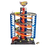 Hot Wheels Garage, Hot Wheels Parkgarage inkl. 1 Spielzeugauto, mit Autorennbahn, Auto Spielzeug...