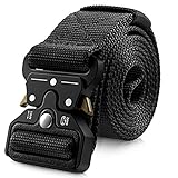 MOZETO Taktischer Gürtel, Unisex Militär Gürtel mit Schnellspanner Metallschnalle, Nylon Gürtel...
