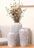 VASETOPIA Keramik Vasen 3 Stück, Moderne Rustikaler Stil Home Decor Blumenvasen für Pampas Grass,...