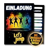 HIDEBLOOM Jump Party Einladungskarten Kindergeburtstag Junge - 12 Stück - DIN A6 (10,5 cm x 14,8...