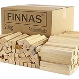 FINNAS 20kg Anfeuerholz Anzündholz Anmachholz Brennholz Kaminholz Kaminscheit Span Smoker Grill BBQ...