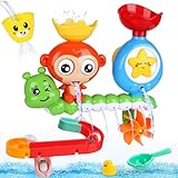 BBLIKE Badewannenspielzeug für Babys, Kinder Wasser Dusche Badespielzeug mit BAU-Puzzle...