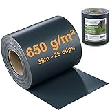 Workinghouse 1 x 35 m PVC Sichtschutzstreifen für Doppelstabmatten 650g/m² - Zaunsichtschutz,...