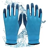 Wasserdichte Thermo Arbeitshandschuhe, Pannensichere Rutschfeste Latex Handschuhe Zum Meeresangeln,...