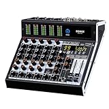 BOMGE Professioneller Audio-Mixer, 6-K-Mischpult mit 99 DSP-Effekt, +48 V Phantom, Bluetooth,...