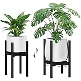 Bamworld Blumenständer Blumenhocker Pflanzenhocker Schwarz Verstellbar und kippsicher, geeignet...