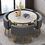 Runder Esstisch und vier Stühle, Tisch mit 80 cm Durchmesser, Familien- oder Geschäftsempfang,...