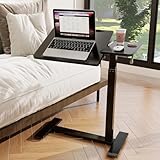 PUNCIA Laptoptisch höhenverstellbar 70-100cm drehbarer Laptopständer mit Rollen mobiles Stehpult...