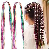 30 Stück Bunte Dreadlock Haarseile Haarsträhnen Mädchen Haarschmuck 82 cm Langes Geflochtene...