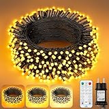 Lichterkette Außen Weihnachtsbaum Innen 20M, 200 LED 3 Warmweiß Dimmbar Outdoor Led-Lichterkette...