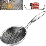 EliteHoff Premium Bratpfanne 16 cm, Antihaft Edelstahlpfanne mit Wabenstruktur,...