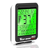 ICOCOPRO Fahrradcomputer Fahrrad Kilometerzähler Kabelloser wasserdichter großer LCD-Bildschirm 5...