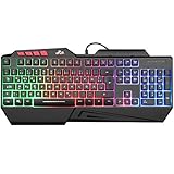 Rii Gaming Tastatur, PC Tastatur Beleuchtet Regenbogen Tastatur USB, 19 Anti-Ghosting, Gaming...