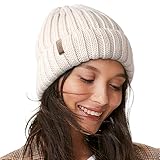 FURTALK Womens Knit Beanie Hüte Double Layer Baumwolle gefüttert Chunky Winter Slouch Style Cap,...