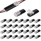 Pumwoy 30 Stück Steckverbinder 2 Polig, Schneller Kabelstecker Verbindungen, 12V Stecker für 18-22...