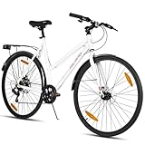 Hiland 28 Zoll Aluminium Rennrad, 7-Gang Schaltung Pendlerfahrrad mit Scheibenbremsen, 700C...