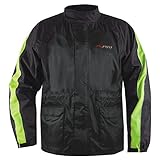 A-Pro Regen Jacke Wasserdicht ueber Jacke Motorrad Roller Sichtbarkeit Gelb Fluo XL